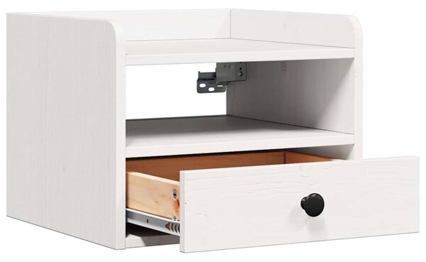 Éjjeli asztal 2 pcs Fehér 38 x 36 x 29.5 cm Tömör fenyőfa