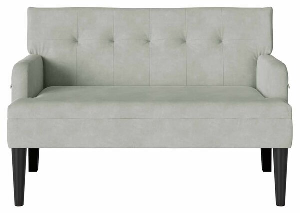 Chesterfield Pad Világosszürke 112 x 65,5 x 75 cm Bársony