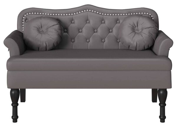 Chesterfield Pad párnával Szürke 120,5 x 65 x 75 cm Műbőr
