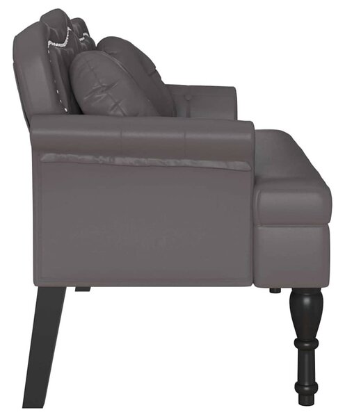 Chesterfield Pad párnával Szürke 120,5 x 65 x 75 cm Műbőr