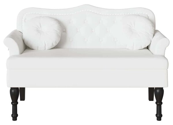 Chesterfield Pad párnával Fehér 120,5 x 65 x 75 cm Műbőr