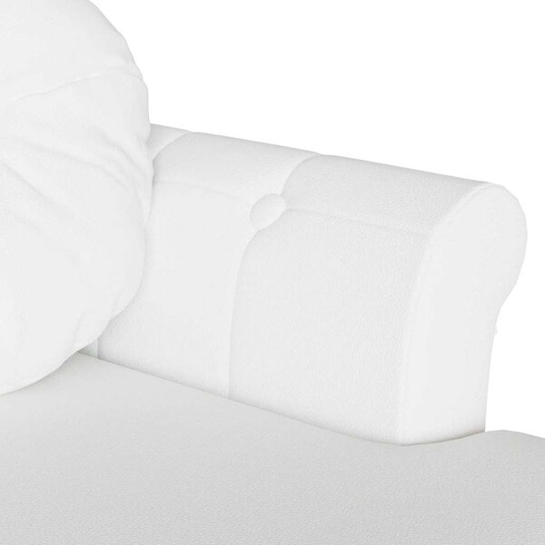 Chesterfield Pad párnával Fehér 120,5 x 65 x 75 cm Műbőr