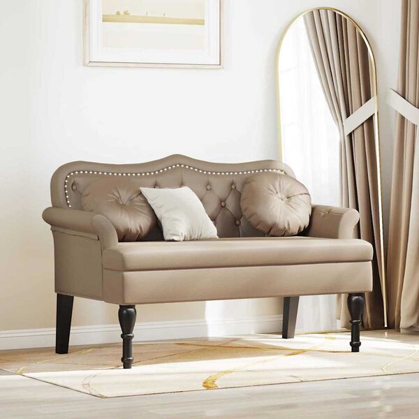Chesterfield Pad párnával Cappuccino 120,5 x 65 x 75 cm Műbőr