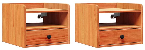 Éjjeli asztal 2 pcs Viaszbarna 38 x 36 x 29.5 cm Tömör fenyőfa