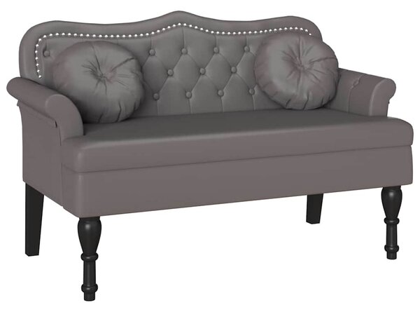 Chesterfield Pad párnával Szürke 120,5 x 65 x 75 cm Műbőr
