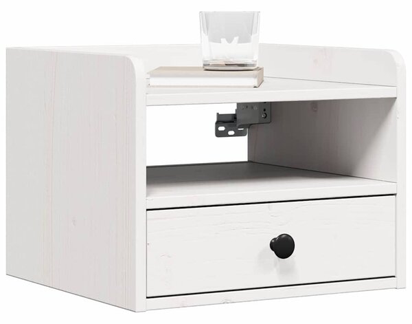 Éjjeli asztal 2 pcs Fehér 38 x 36 x 29.5 cm Tömör fenyőfa