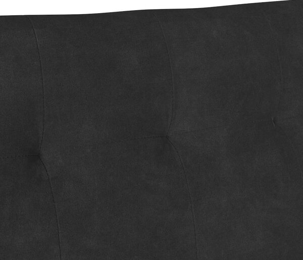 Chesterfield Pad Fekete 112 x 65,5 x 75 cm Bársony