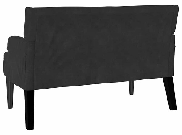 Chesterfield Pad Fekete 112 x 65,5 x 75 cm Bársony