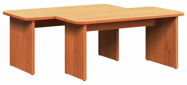 Dohányzóasztal 2 pcs Viaszbarna 100 x 69 x 35.5 cm