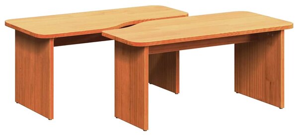 Dohányzóasztal 2 pcs Viaszbarna 100 x 69 x 35.5 cm