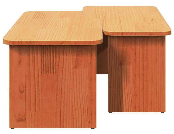 Dohányzóasztal 2 pcs Viaszbarna 100 x 69 x 35.5 cm