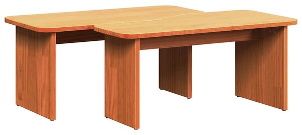 Dohányzóasztal 2 pcs Viaszbarna 100 x 69 x 35.5 cm