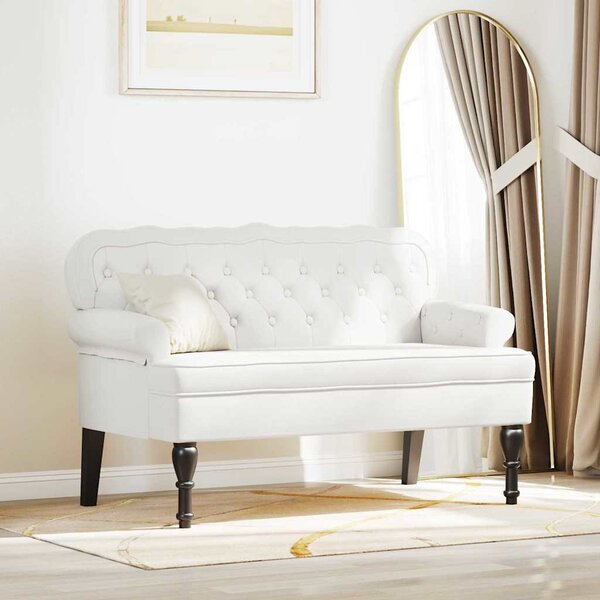 Chesterfield Pad Fehér 119.5 x 64.5 x 75 cm Műbőr