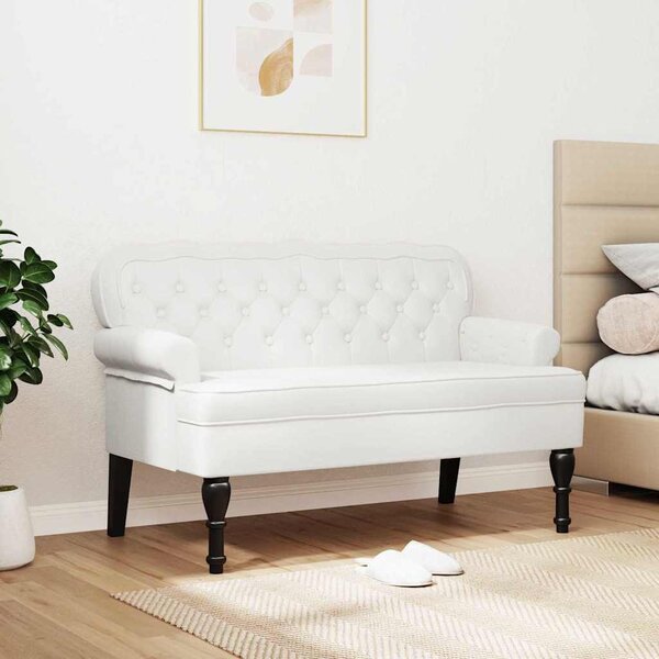 Chesterfield Pad Fehér 119.5 x 64.5 x 75 cm Műbőr