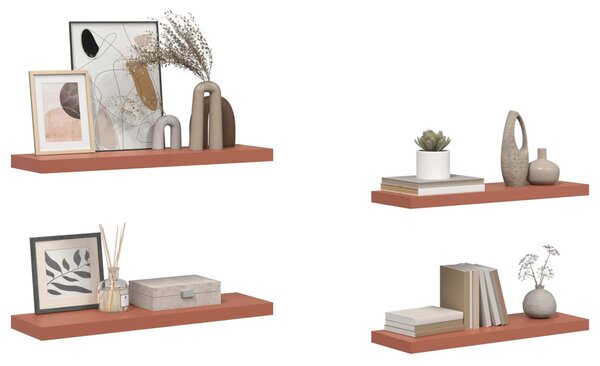 Falpolc Falra szerelhető 4 pcs Piros 80 x 23,5 x 4 cm Faanyag