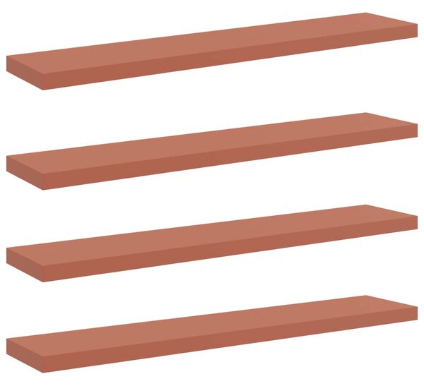 Falpolc Falra szerelhető 4 pcs Piros 120 x 23,5 x 4 cm Faanyag