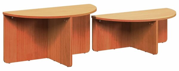 Dohányzóasztal 2 pcs Faggyú barna Tömör fenyőfa