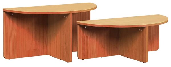 Dohányzóasztal 2 pcs Faggyú barna Tömör fenyőfa