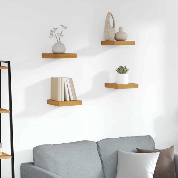 VidaXL Falpolc Falra szerelhető 4 pcs Barna 23 x 23,5 x 4 cm Faanyag