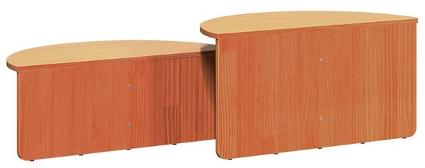 Dohányzóasztal 2 pcs Faggyú barna Tömör fenyőfa