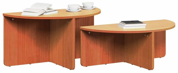 Dohányzóasztal 2 pcs Faggyú barna Tömör fenyőfa