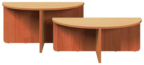 Dohányzóasztal 2 pcs Faggyú barna Tömör fenyőfa