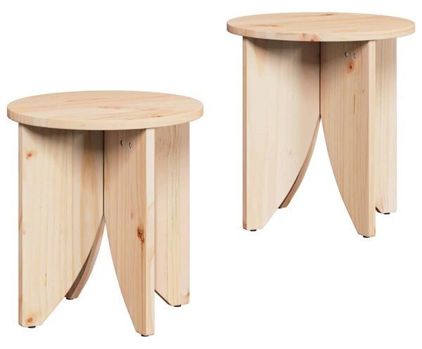 Dohányzóasztal 2 pcs Természetes 41.5 x 41.5 x 44 cm