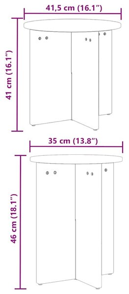 Dohányzóasztal 2 pcs Természetes