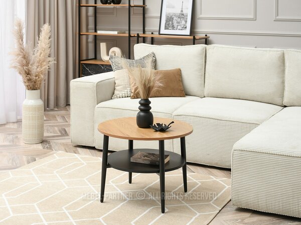 Dohányzóasztal Randolf S (tölgy + fekete). Akció -15%
