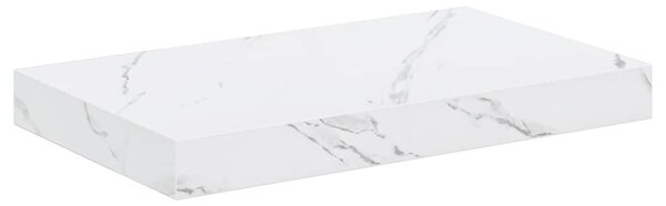 Falpolc tárolóval 2 pcs Fehér márvány 40 x 23,5 x 4 cm Faanyag