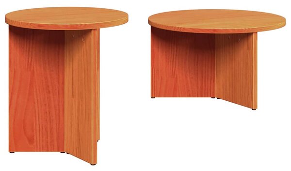 Dohányzóasztal 2 pcs Faggyú barna Tömör fenyőfa