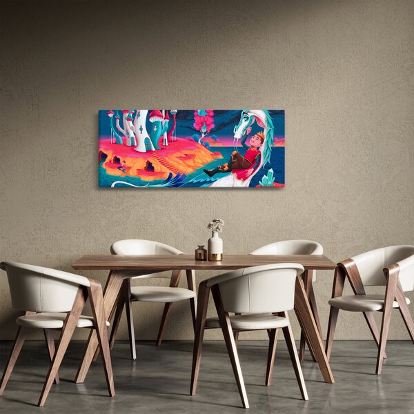 Kép - a herceg és a sárkány hercegnő (120x50 cm)