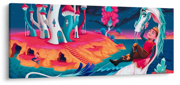 Kép - a herceg és a sárkány hercegnő (120x50 cm)