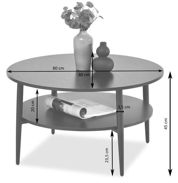 Dohányzóasztal Randolf Xl (sonoma + fehér)