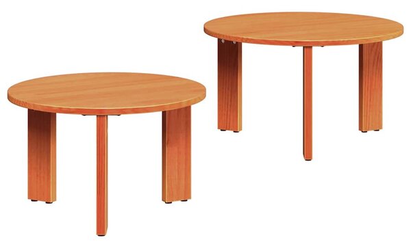 Dohányzóasztal 2 pcs Faggyú barna Tömör fenyőfa