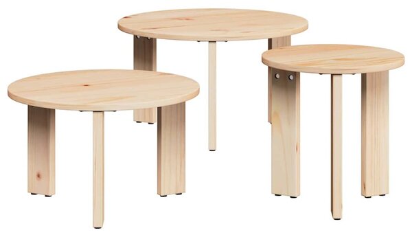 Dohányzóasztal 3 pcs Természetes 47.5 x 47.5 x 27 cm