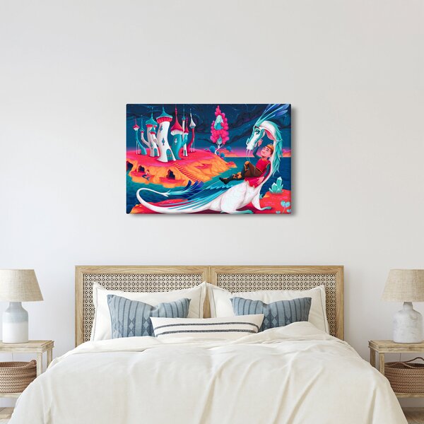 Kép - a herceg és a sárkány hercegnő (90x60 cm)
