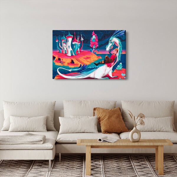 Kép - a herceg és a sárkány hercegnő (90x60 cm)