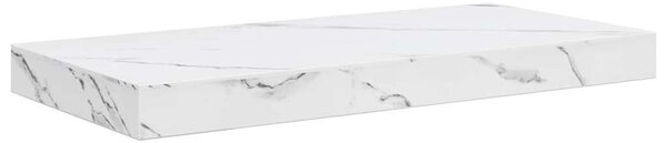 Falpolc tárolóval 2 pcs Fehér márvány 50 x 23,5 x 4 cm Faanyag