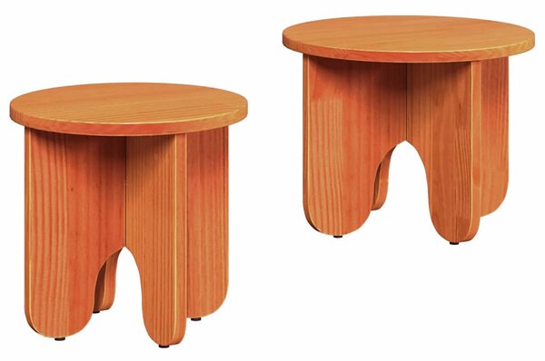 Dohányzóasztal 2 pcs Faggyú barna Tömör fenyőfa