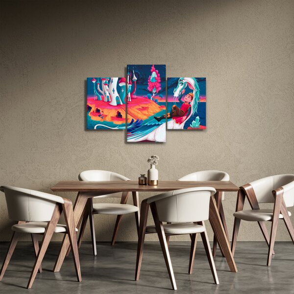 Kép - a herceg és a sárkány hercegnő (90x60 cm)