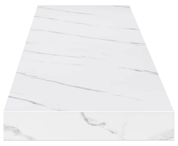Falpolc tárolóval 4 pcs Fehér márvány 120 x 23,5 x 4 cm Faanyag