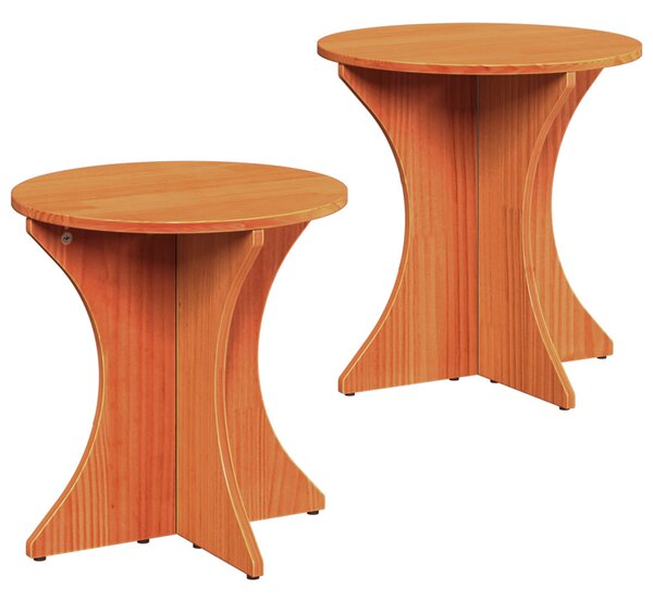 Dohányzóasztal 2 pcs Faggyú barna Tömör fenyőfa