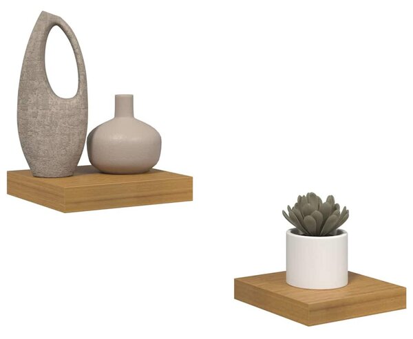Falpolc Falra szerelhető 2 pcs Bézs 23 x 23,5 x 4 cm Faanyag