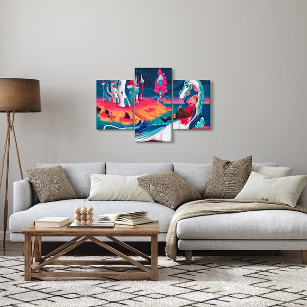 Kép - a herceg és a sárkány hercegnő (90x60 cm)