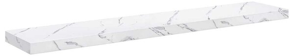 Falpolc tárolóval 4 pcs Fehér márvány 120 x 23,5 x 4 cm Faanyag