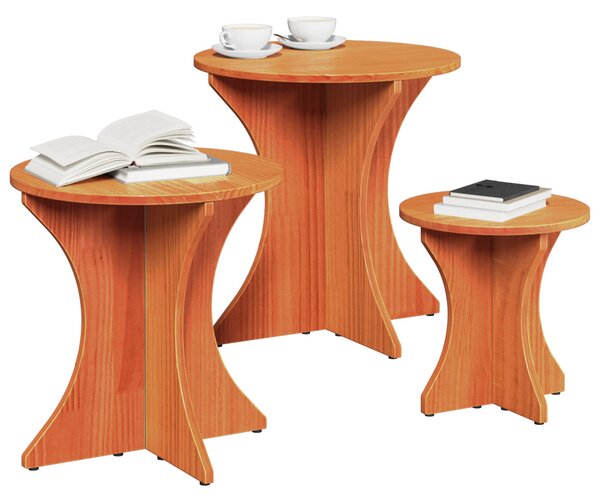 Dohányzóasztal 3 pcs Faggyú barna