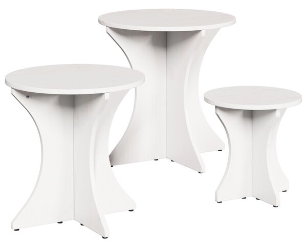 Dohányzóasztal 3 pcs Fehér