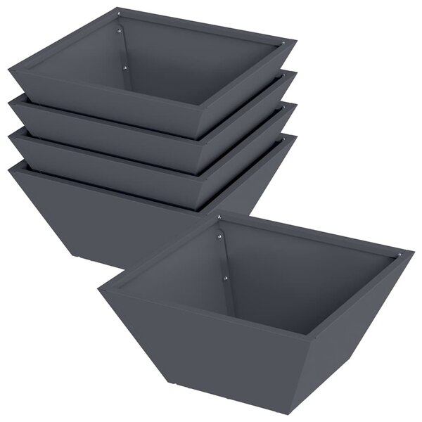Kerti cserép 5 db Antracitszürke 35 x 35 x 15 cm