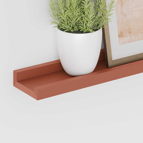 Falpolc polcokkal tárolóval 4 pcs Piros 60 x 9 x 3 cm Faanyag